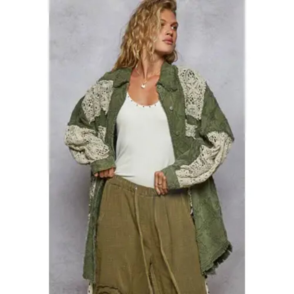 POL Willow & Lace Boho Patchwork Jacket Sizes Various